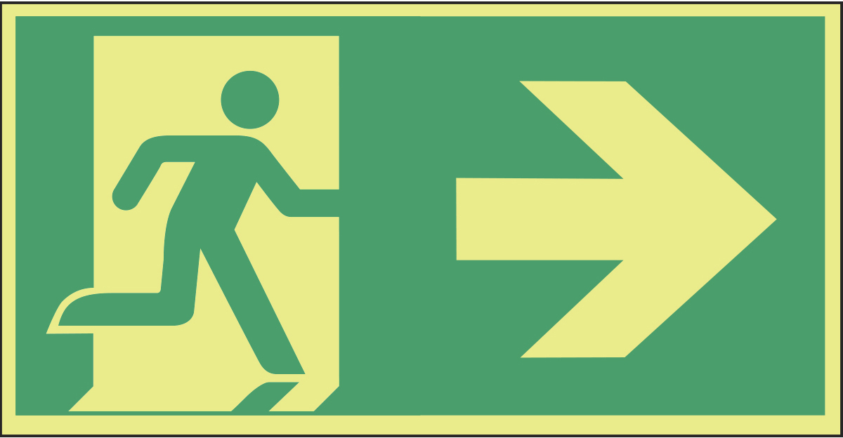 Jälkivalaiseva poistumisopaste, oikealle