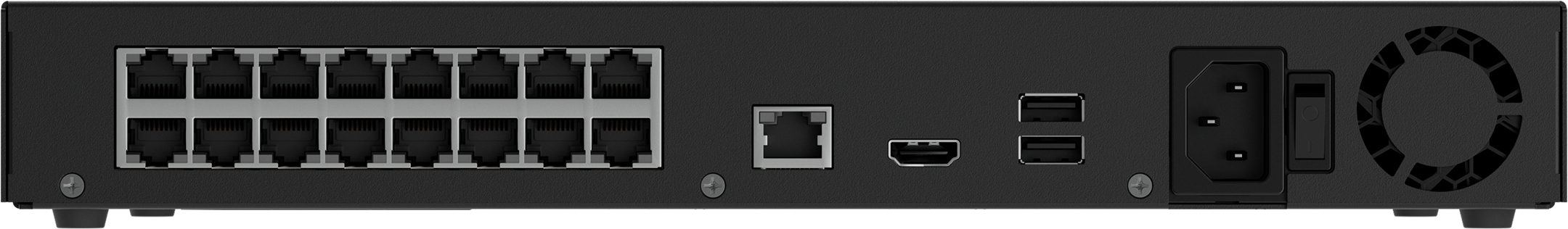 Ajax NVR H2D16PAC 16-kanavainen PoE-tallennin, musta