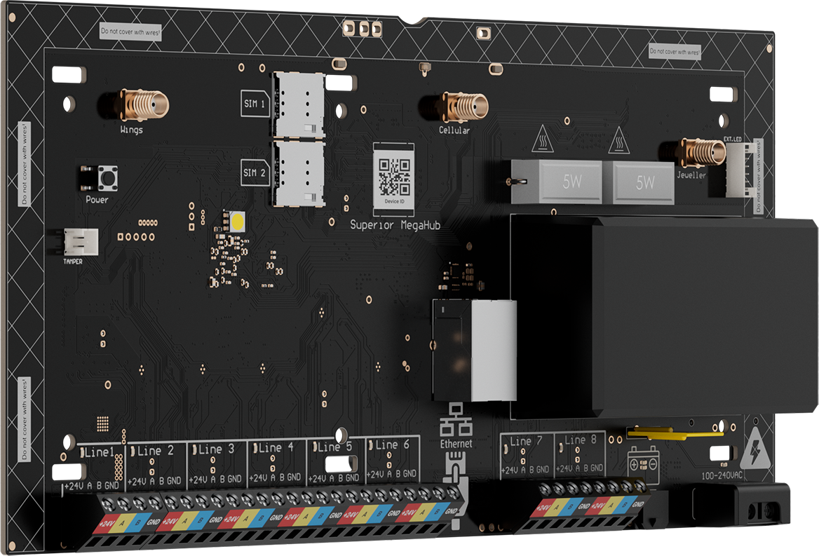 Ajax Superior MegaHub 4G Fibra keskus, G3, ei koteloa