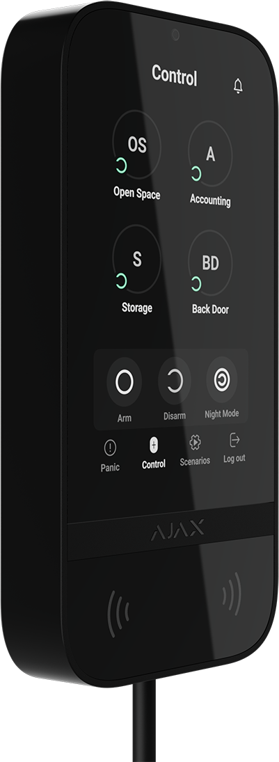 Ajax Superior KeyPad TouchScreen Fibra G3, musta