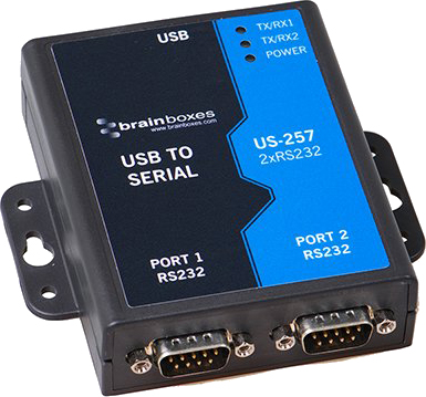Brainboxes US-257, USB to Serial 2 x RS232