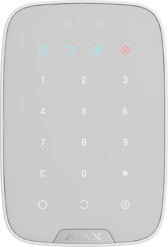 Ajax Keypad Plus langaton näppäimistö/etälukija, valk.