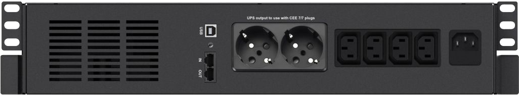 Infosec X4 RM Plus IEC/Schuko UPS, 600VA/360W