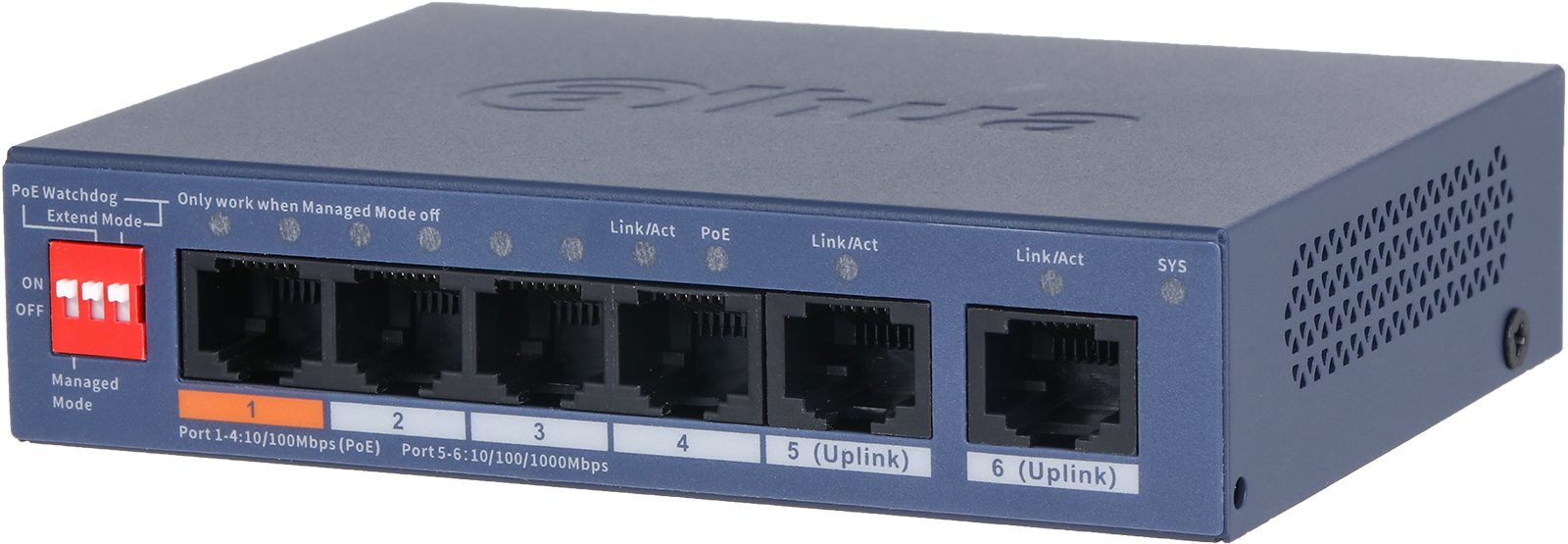 Dahua PoE-kytkin, 60W, 4xPoE, 2xUplink, Cloud