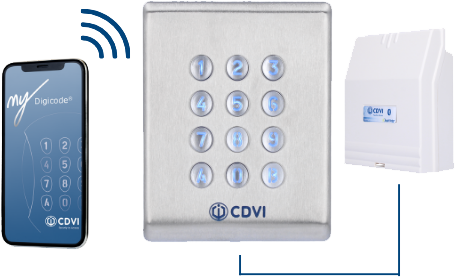 CDVI koodilukko, 3 NO/NC, Bluetooth