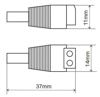 Pulsar DC-liitin ruuviliittimillä, uros