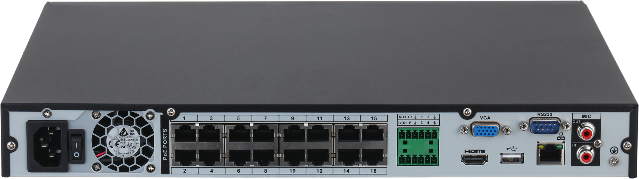 Dahua PoE-tallennin 16 IP-kameraa, 16 PoE