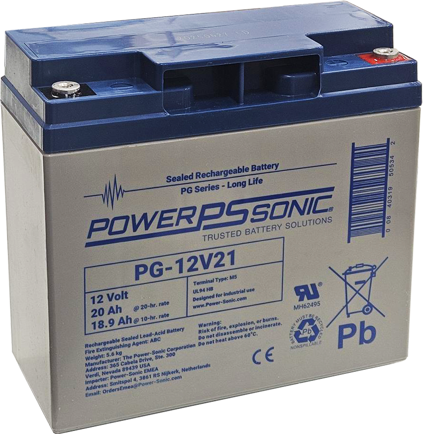Power-Sonic akku 12V, 20Ah, Longlife