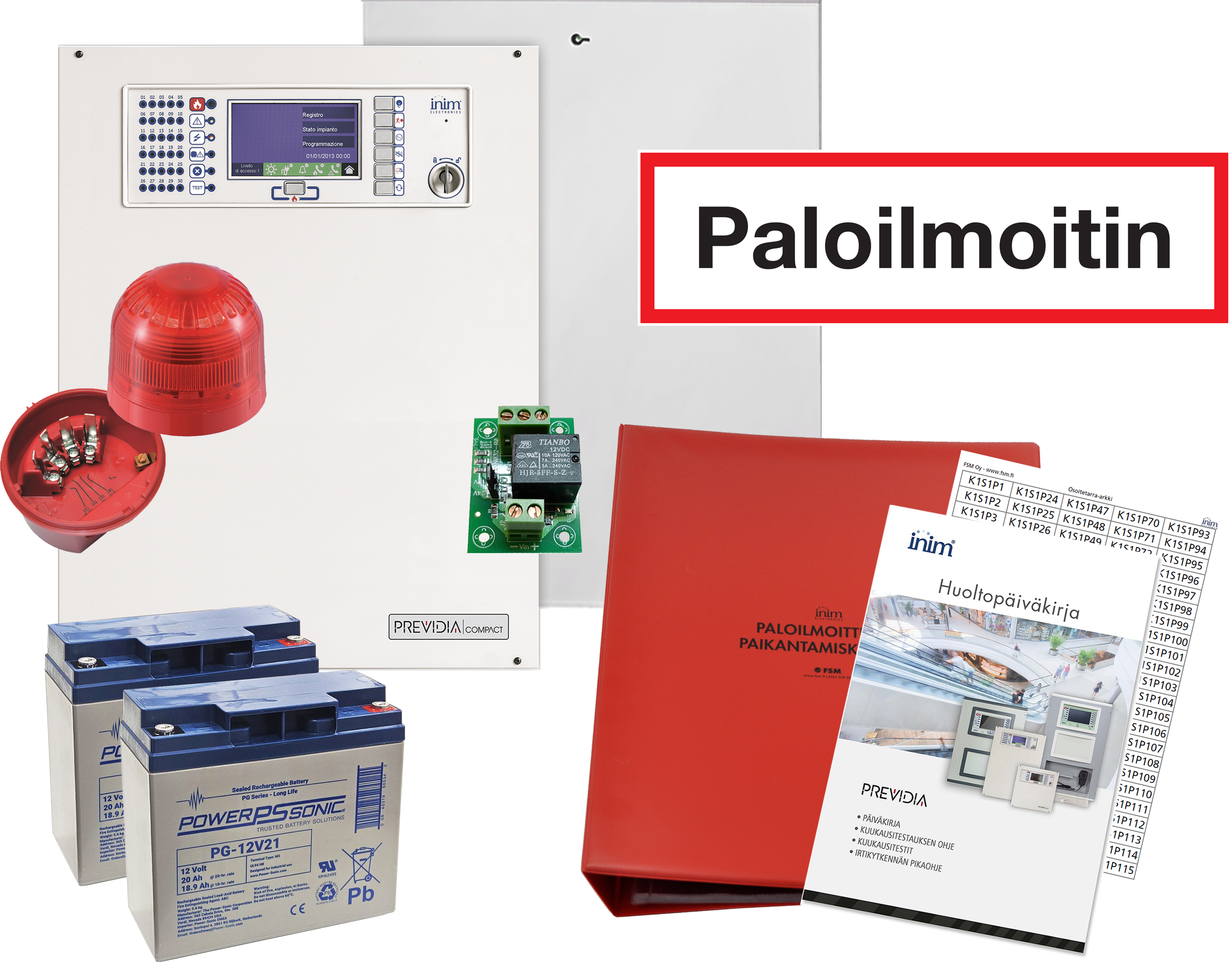 Inim paloilmoitinpaketti 240 osoitetta, 2x20Ah