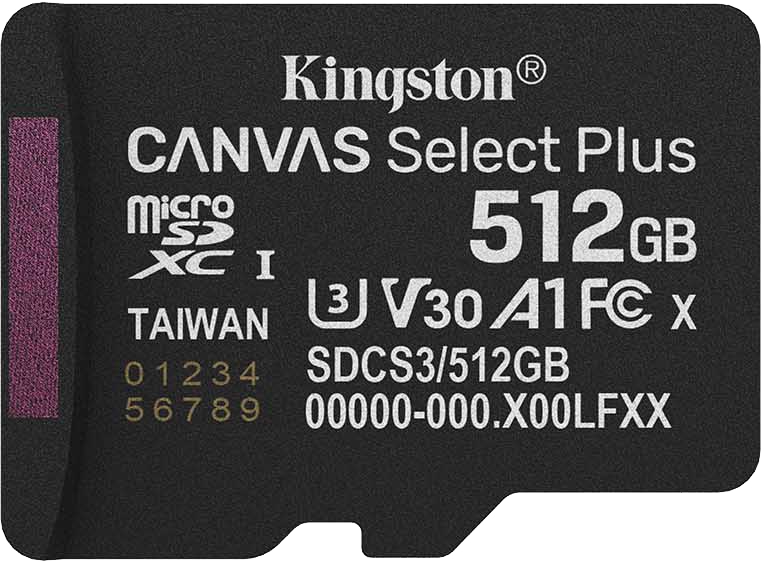 Kingston Canvas Select Plus MicroSDXC muistikortti, 512Gt
