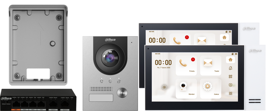 Dahua video-ovipuhelin, ovitaulu + 2 sisämonitoria