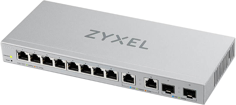 Zyxel 12 x Multi GbE kytkin 2 x 1/10G SFP+ uplink